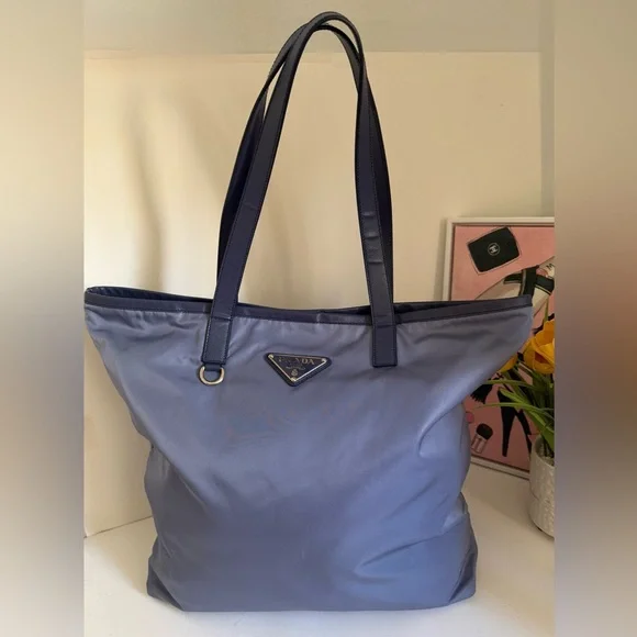 Prada Nylon Tote Bag-blue Large shoulder bag π - Picture 3 of 15